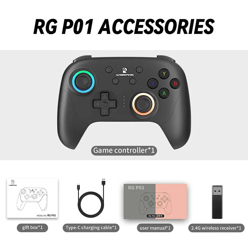 Anbernic RG P01 Wireless RGB Gaming Controller – Hall Effect Multi-Platform Gamepad