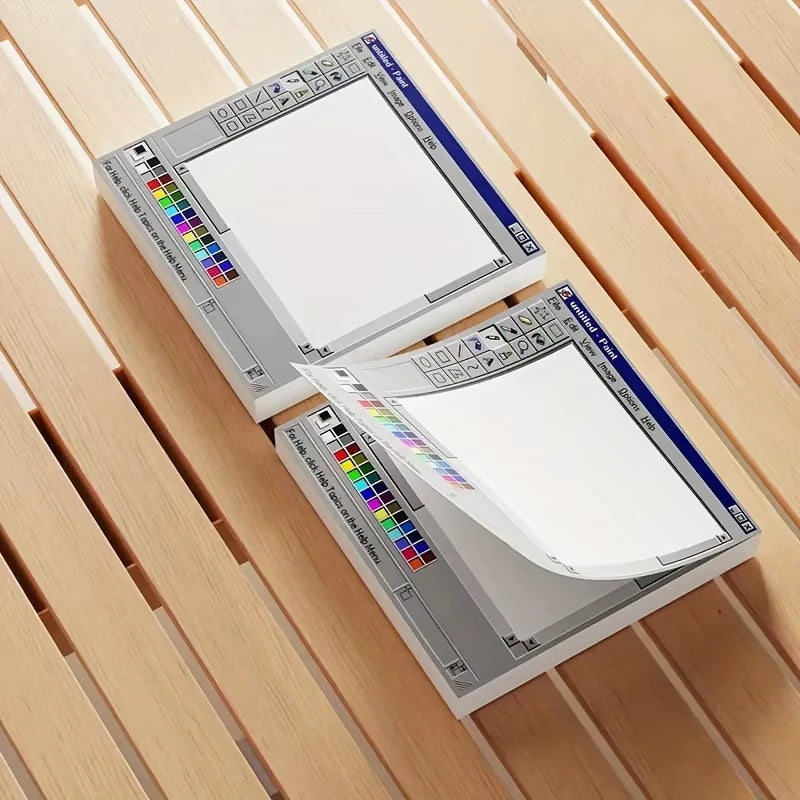Retro Computer Sticky Notes – Vintage PC Memo Pad for Desk & Journaling