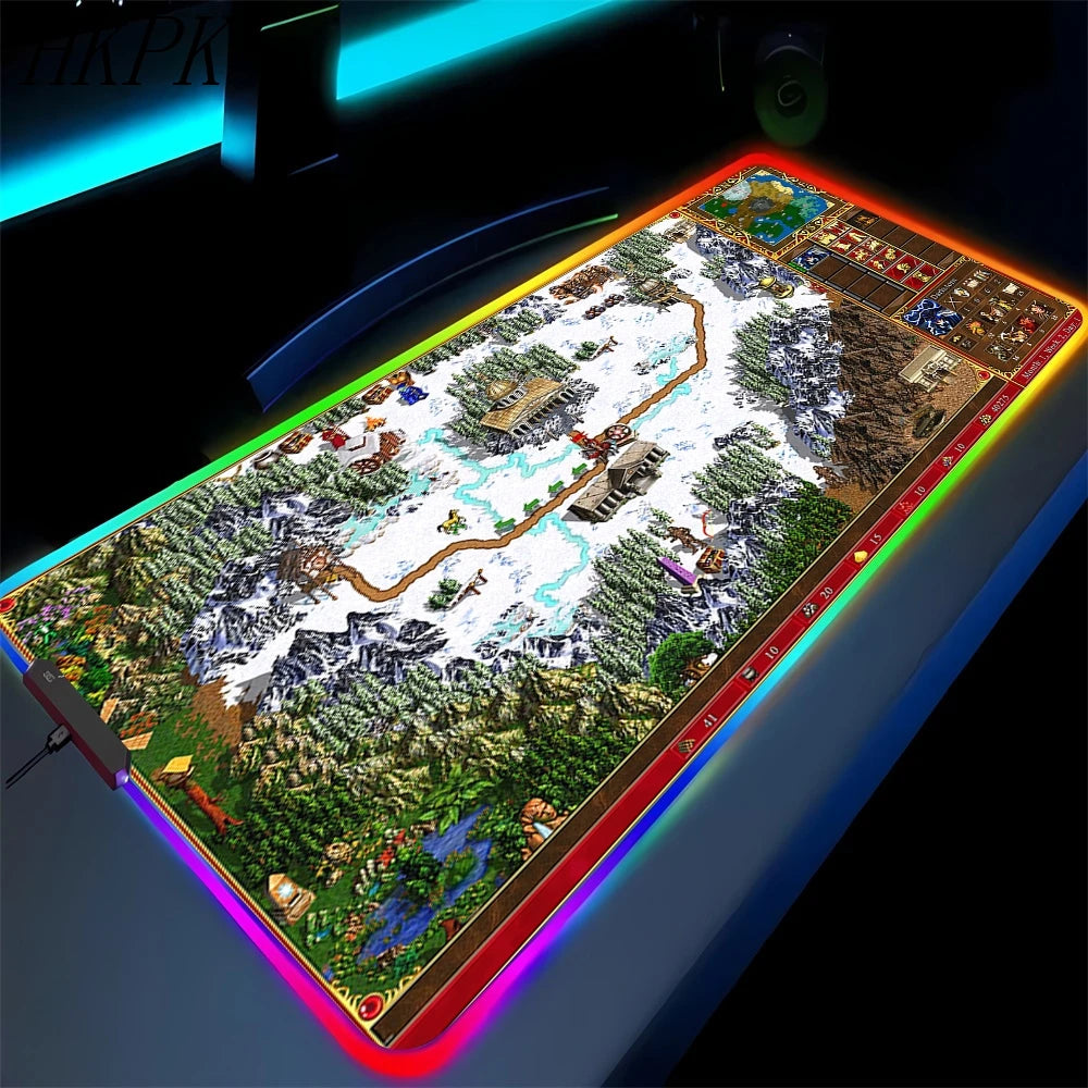 LED Fantasy Map XXL RGB Gaming Mouse Pad 35.4 x 15.7 Inches
