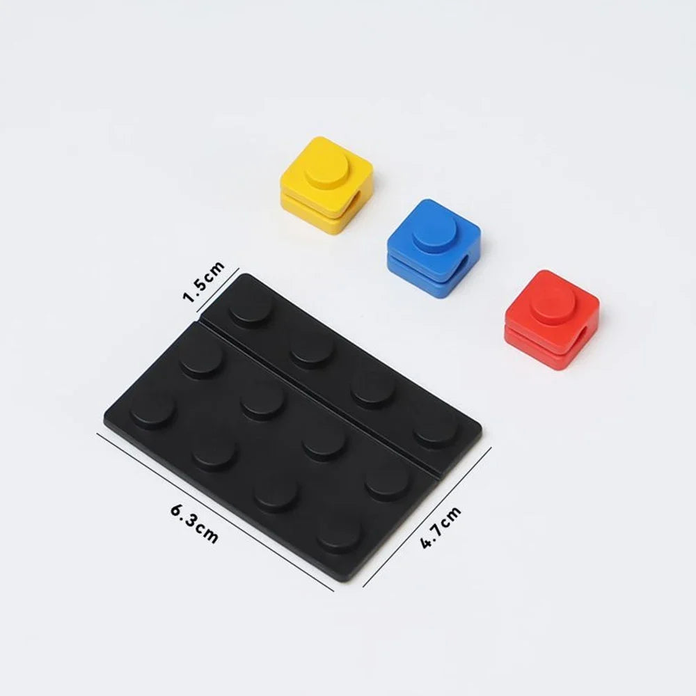 Block-Shaped Desk Cable Organizer – Stackable Cable Clip with Adhesive Base