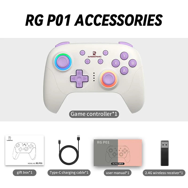 Anbernic RG P01 Wireless RGB Gaming Controller – Hall Effect Multi-Platform Gamepad