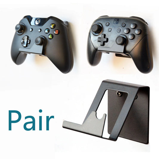 Dual Metal Wall Mount Controller Holder | Xbox One & Switch Pro Gamepad Rack