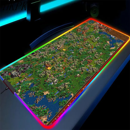 LED Fantasy Map XXL RGB Gaming Mouse Pad 35.4 x 15.7 Inches