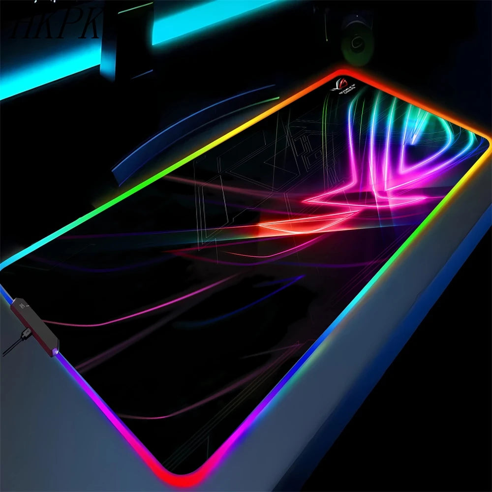 XXL RGB Gaming Desk Mat – LED Backlit Mouse Pad with Wrist Rest