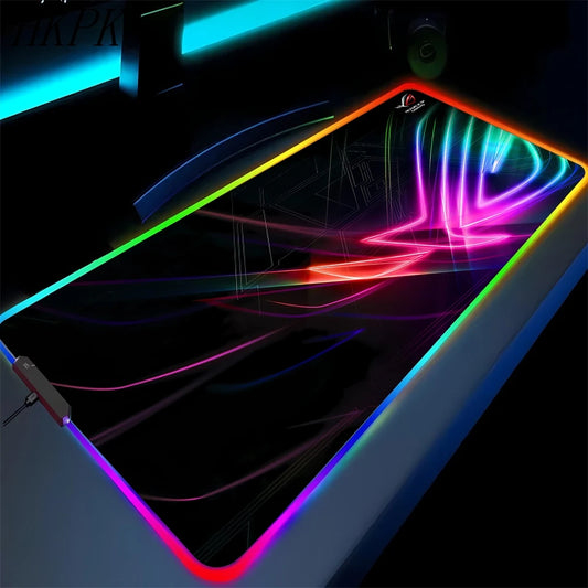 XXL RGB Gaming Desk Mat – LED Backlit Mouse Pad with Wrist Rest