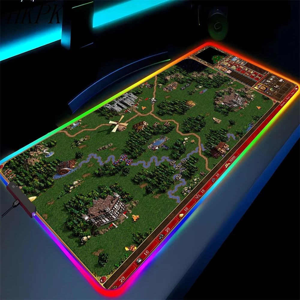 LED Fantasy Map XXL RGB Gaming Mouse Pad 35.4 x 15.7 Inches