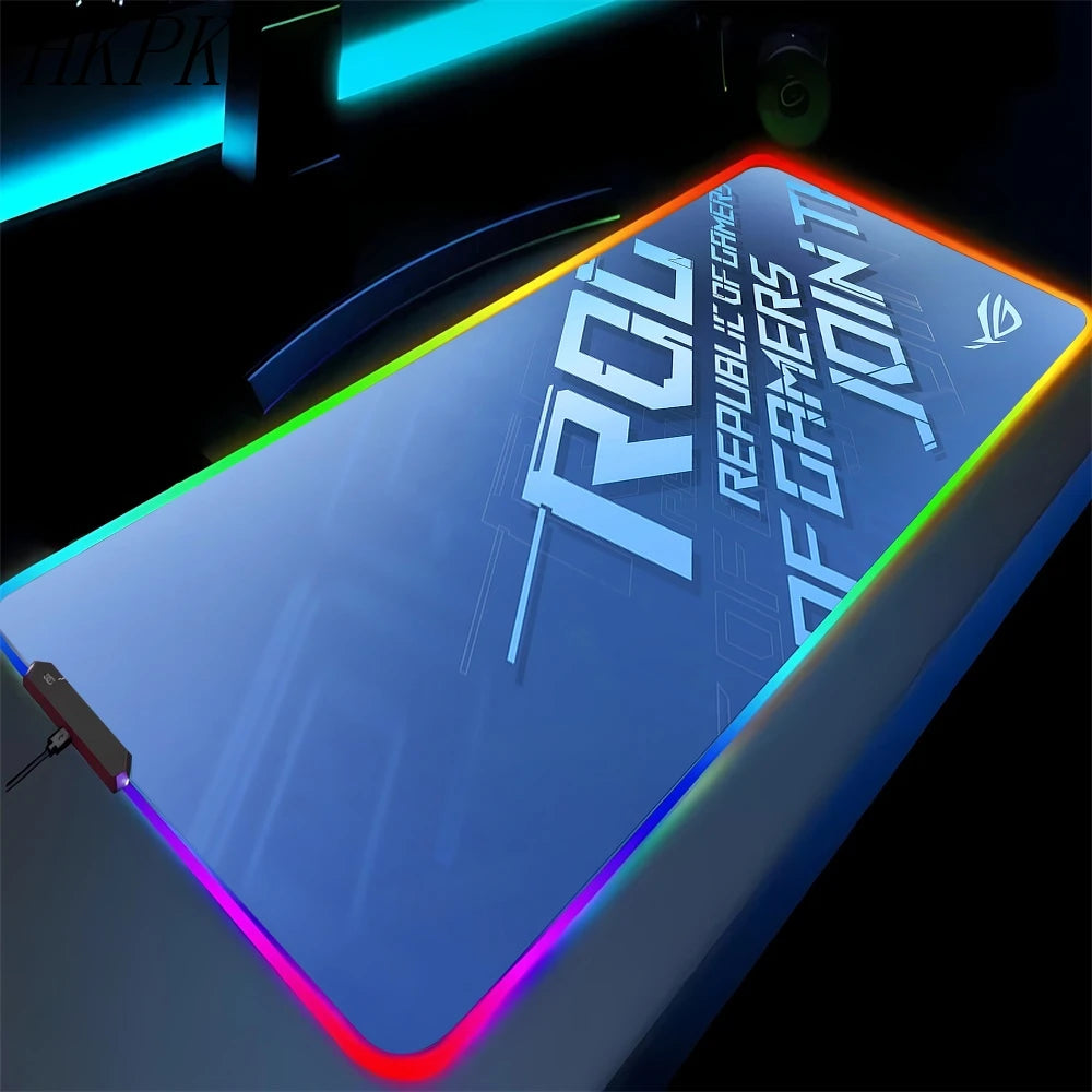 XXL RGB Gaming Desk Mat – LED Backlit Mouse Pad with Wrist Rest