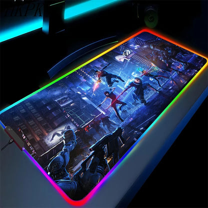 XXL RGB Gaming Desk Mat – LED Backlit Mouse Pad with Wrist Rest