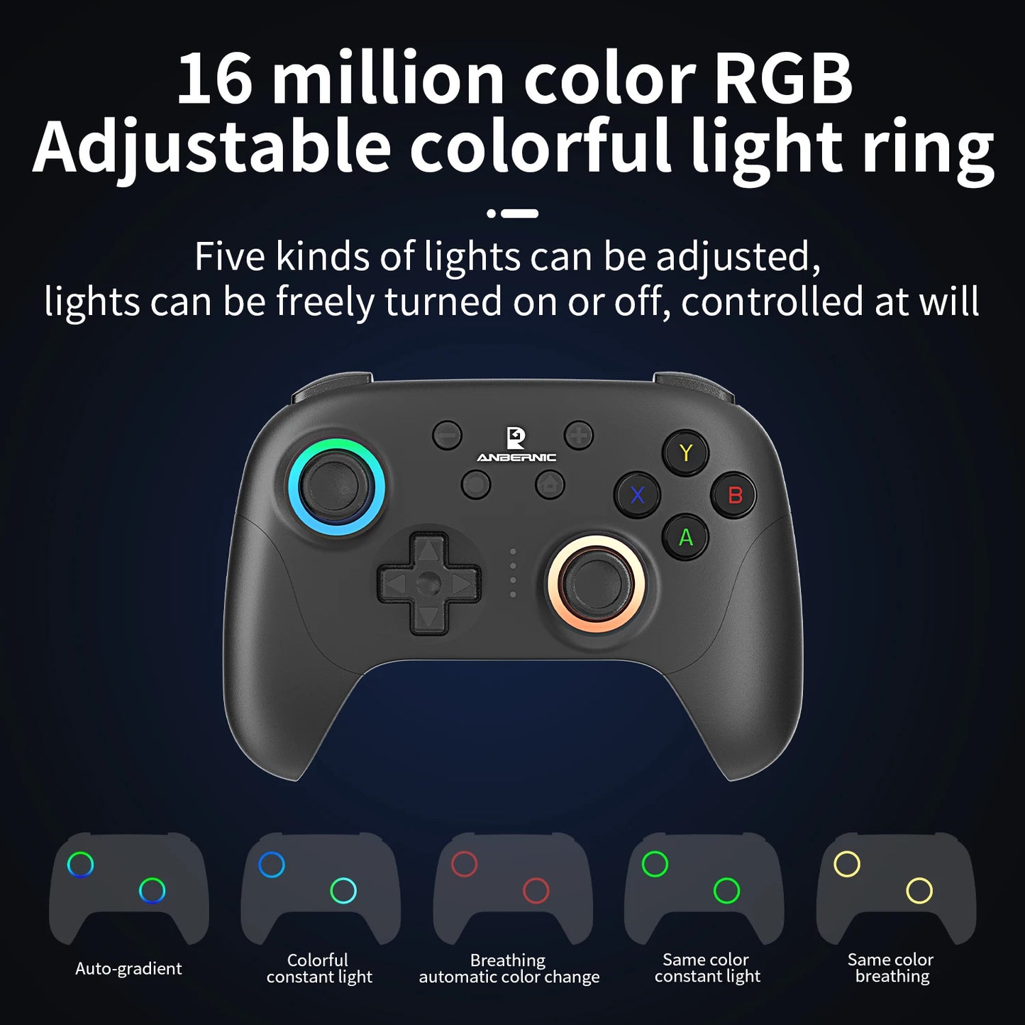 Anbernic RG P01 Wireless RGB Gaming Controller – Hall Effect Multi-Platform Gamepad