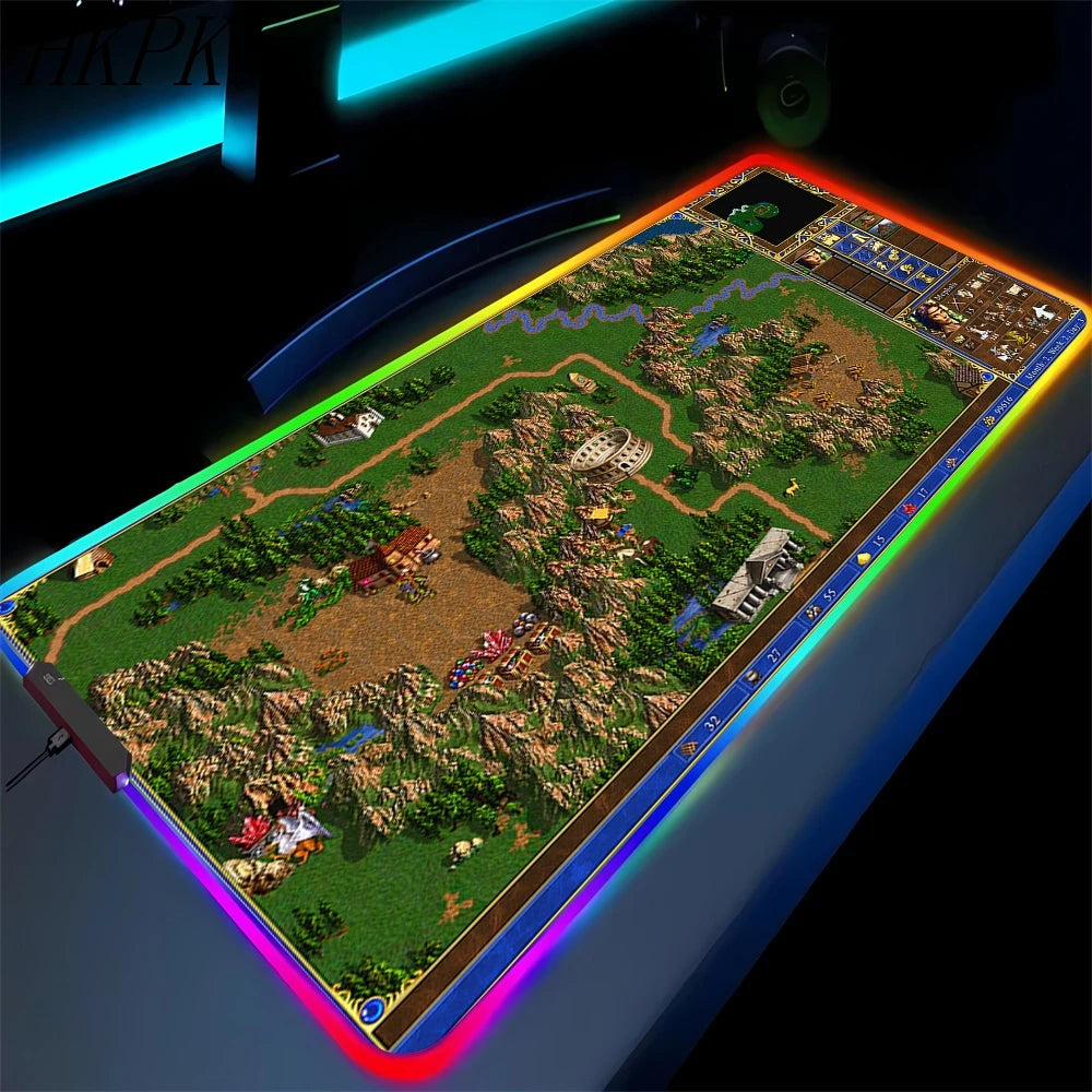 LED Fantasy Map XXL RGB Gaming Mouse Pad 35.4 x 15.7 Inches