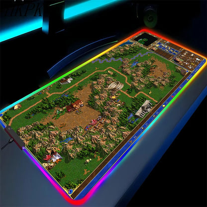 LED Fantasy Map XXL RGB Gaming Mouse Pad 35.4 x 15.7 Inches