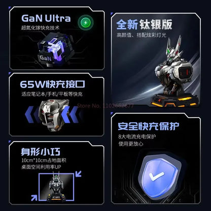 65W GaN Fast Charging Gundam-Style Bust – Wu Chenghou Knight in the Lake Charging Station