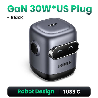 UGREEN GaN Robot Fast Charger | 30W 60W 65W 100W USB-C Power Adapter