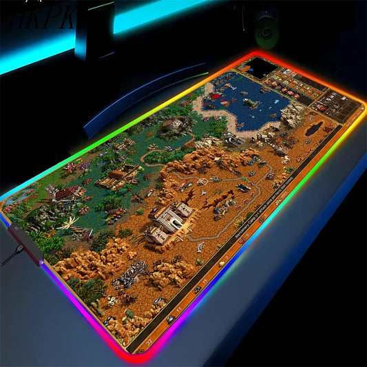 LED Fantasy Map XXL RGB Gaming Mouse Pad 35.4 x 15.7 Inches