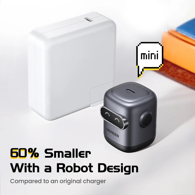 UGREEN GaN Robot Fast Charger | 30W 60W 65W 100W USB-C Power Adapter