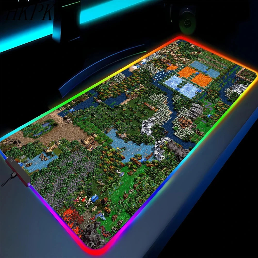 LED Fantasy Map XXL RGB Gaming Mouse Pad 35.4 x 15.7 Inches