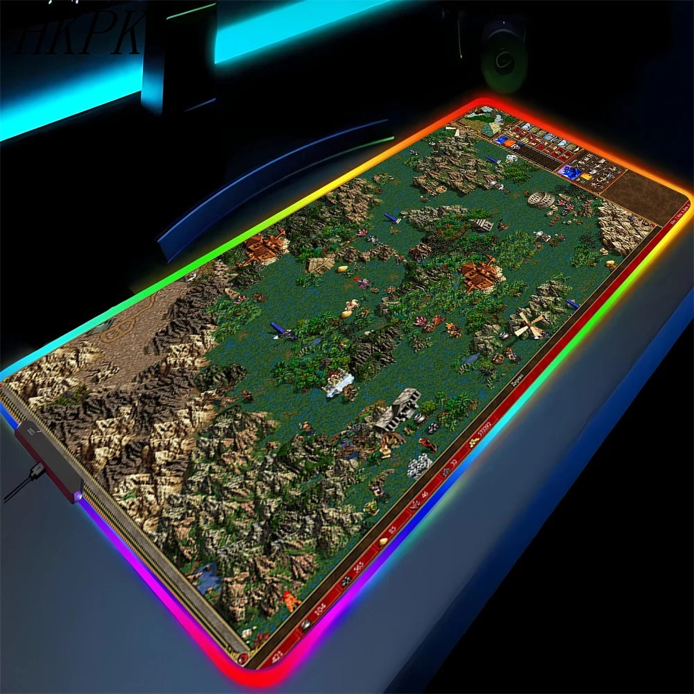 LED Fantasy Map XXL RGB Gaming Mouse Pad 35.4 x 15.7 Inches