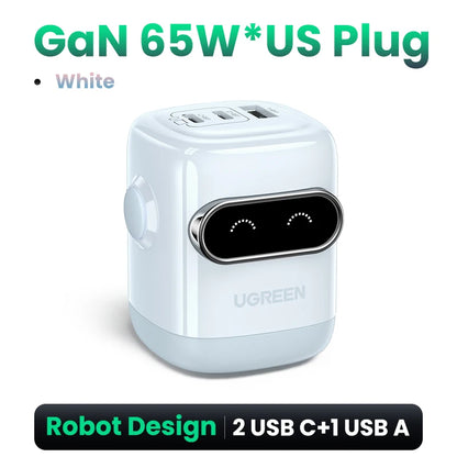 UGREEN GaN Robot Fast Charger | 30W 60W 65W 100W USB-C Power Adapter