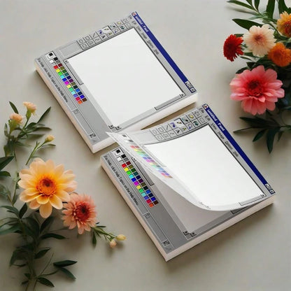 Retro Computer Sticky Notes – Vintage PC Memo Pad for Desk & Journaling