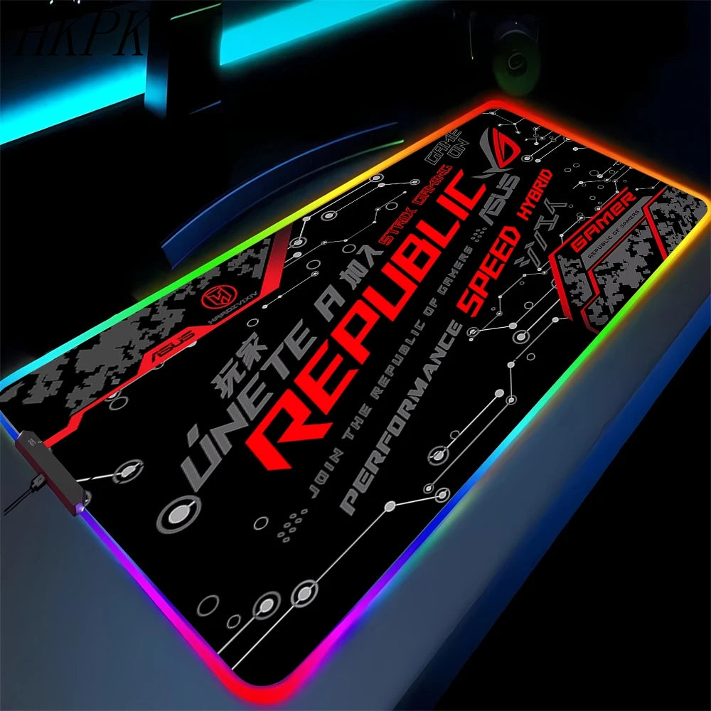 XXL RGB Gaming Desk Mat – LED Backlit Mouse Pad with Wrist Rest