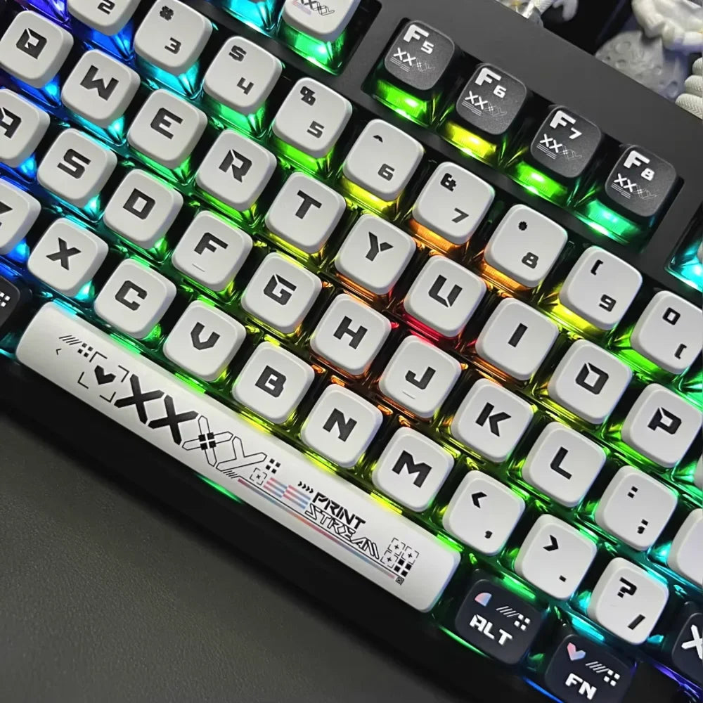 Pudding-Style PBT Keycap Set – 122-Key Translucent for Mechanical Keyboards