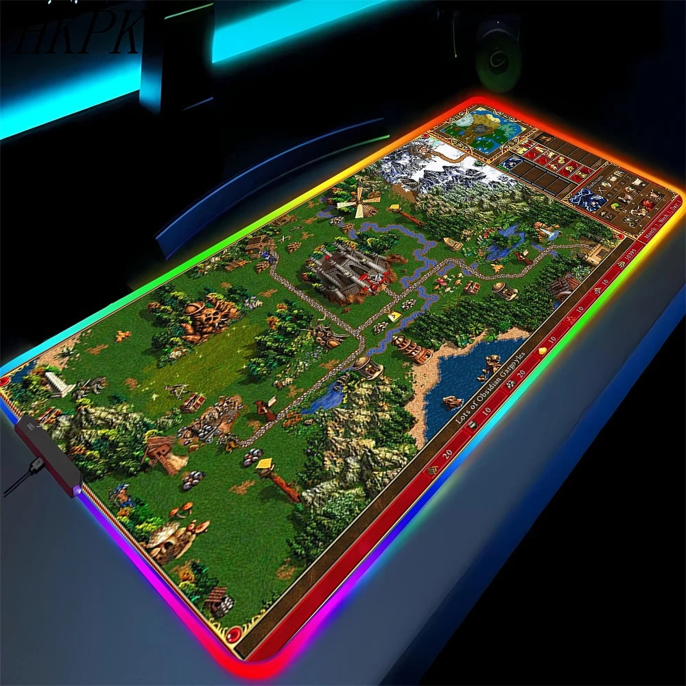 LED Fantasy Map XXL RGB Gaming Mouse Pad 35.4 x 15.7 Inches
