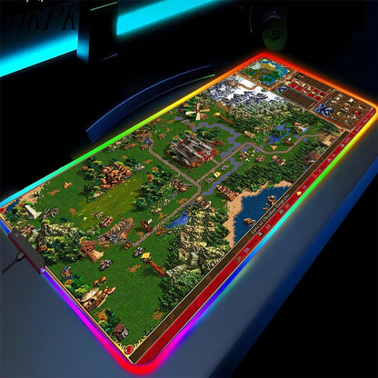 LED Fantasy Map XXL RGB Gaming Mouse Pad 35.4 x 15.7 Inches