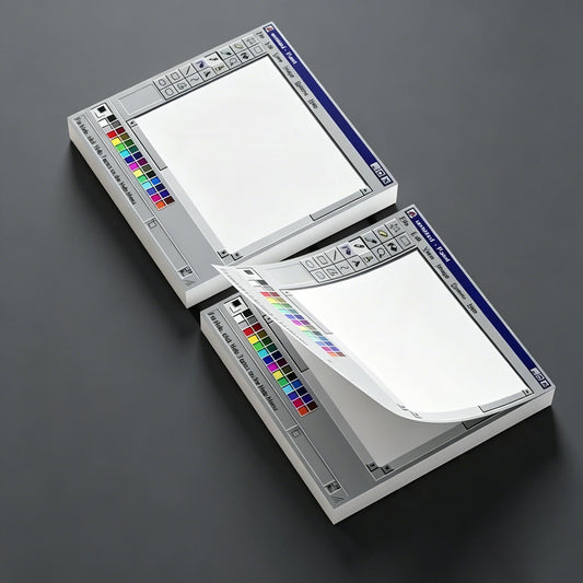 Retro Computer Sticky Notes – Vintage PC Memo Pad for Desk & Journaling
