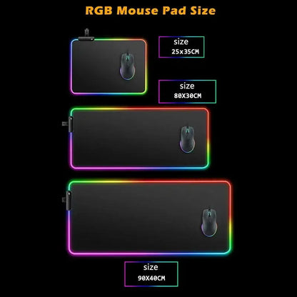 XXL RGB Gaming Desk Mat – LED Backlit Mouse Pad with Wrist Rest