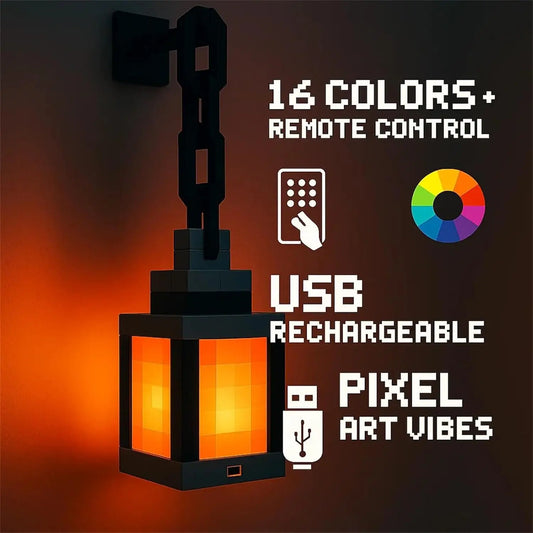 Pixel Torch LED Night Light – 16 Color Portable Lantern with Remote Control