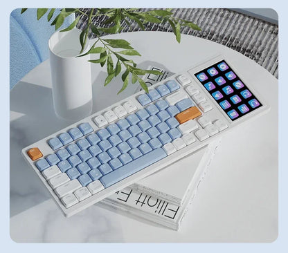 AKP815 Mechanical Keyboard with LCD Screen – 81-Key RGB Wired