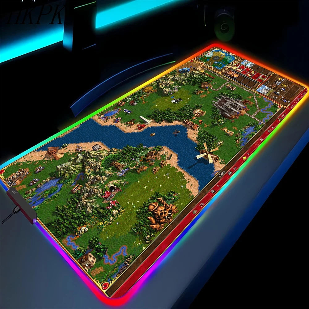 LED Fantasy Map XXL RGB Gaming Mouse Pad 35.4 x 15.7 Inches