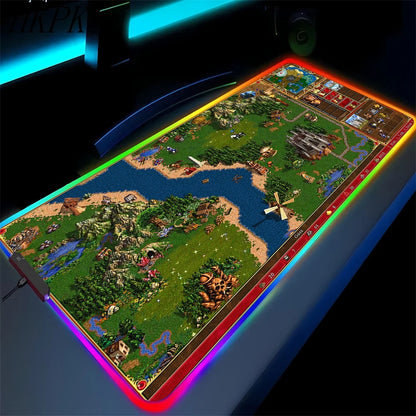 LED Fantasy Map XXL RGB Gaming Mouse Pad 35.4 x 15.7 Inches