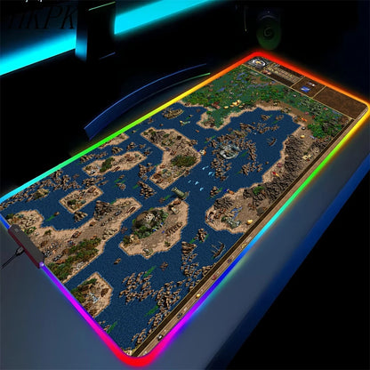 LED Fantasy Map XXL RGB Gaming Mouse Pad 35.4 x 15.7 Inches