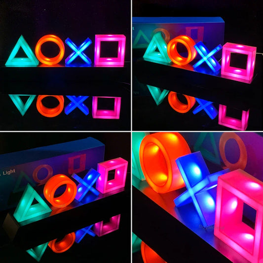 PS4 / PS5 Game Icon LED Light – Music Reactive Neon Lamp, USB or Battery Powered