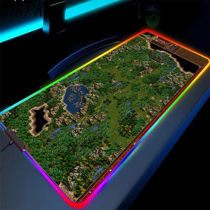 LED Fantasy Map XXL RGB Gaming Mouse Pad 35.4 x 15.7 Inches