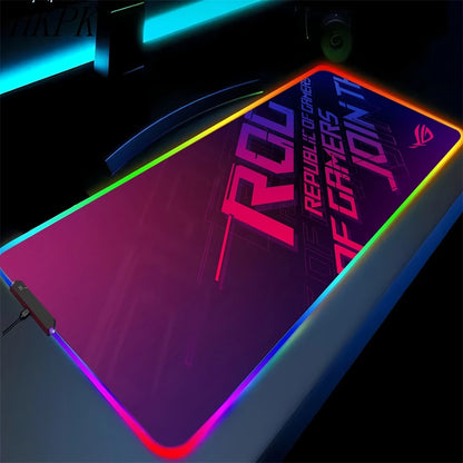 XXL RGB Gaming Desk Mat – LED Backlit Mouse Pad with Wrist Rest