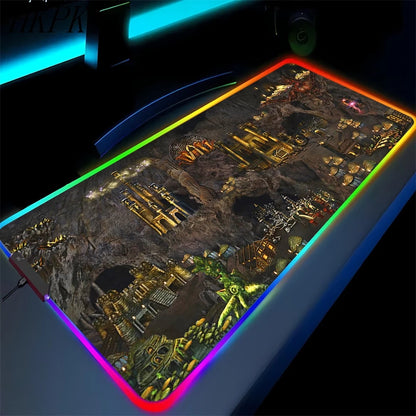 LED Fantasy Map XXL RGB Gaming Mouse Pad 35.4 x 15.7 Inches
