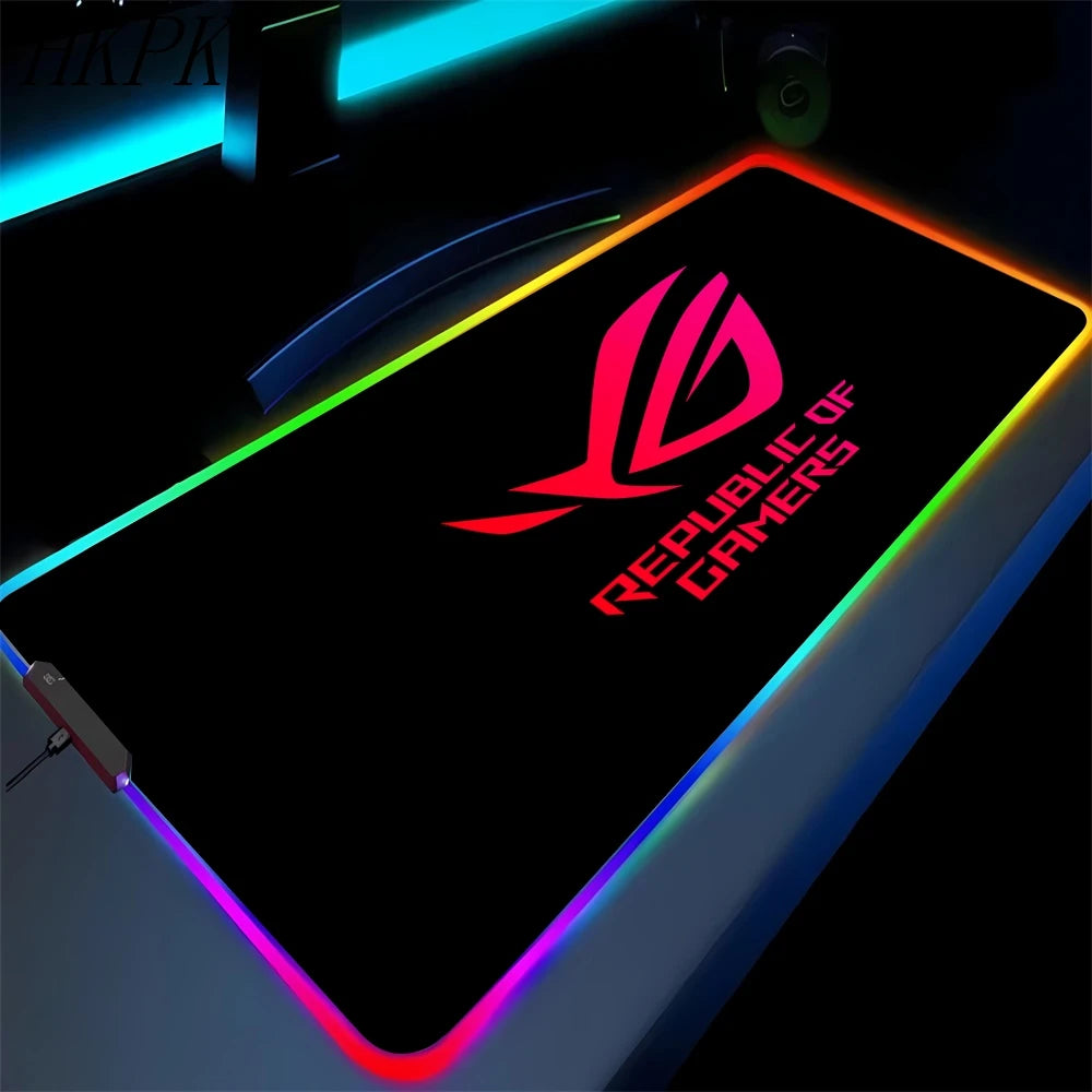 XXL RGB Gaming Desk Mat – LED Backlit Mouse Pad with Wrist Rest