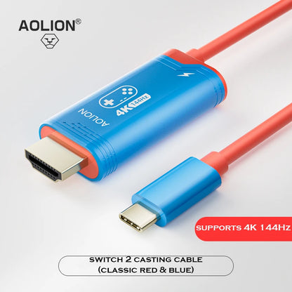 Switch Dock-Free 4K HDMI Type-C Cable with PD 100W Charging | Portable Console Display Cable