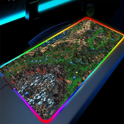LED Fantasy Map XXL RGB Gaming Mouse Pad 35.4 x 15.7 Inches