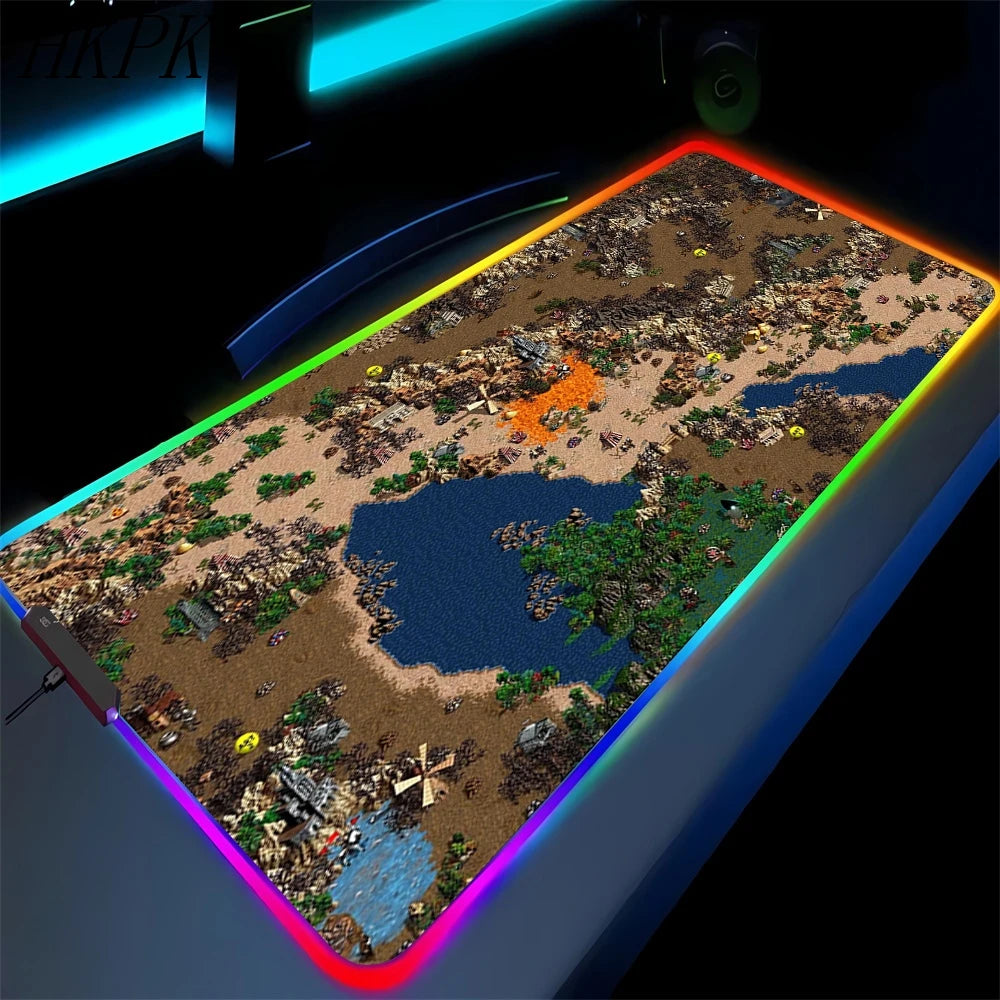 LED Fantasy Map XXL RGB Gaming Mouse Pad 35.4 x 15.7 Inches