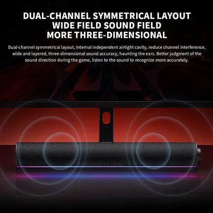 Xiaomi RGB Desktop Stereo Speaker Bar | Slim PC Soundbar for Gaming Setups
