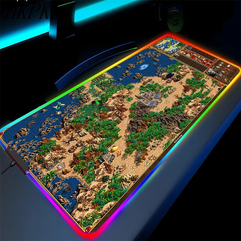 LED Fantasy Map XXL RGB Gaming Mouse Pad 35.4 x 15.7 Inches