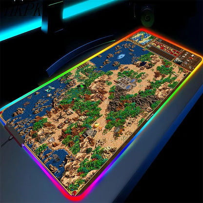 LED Fantasy Map XXL RGB Gaming Mouse Pad 35.4 x 15.7 Inches