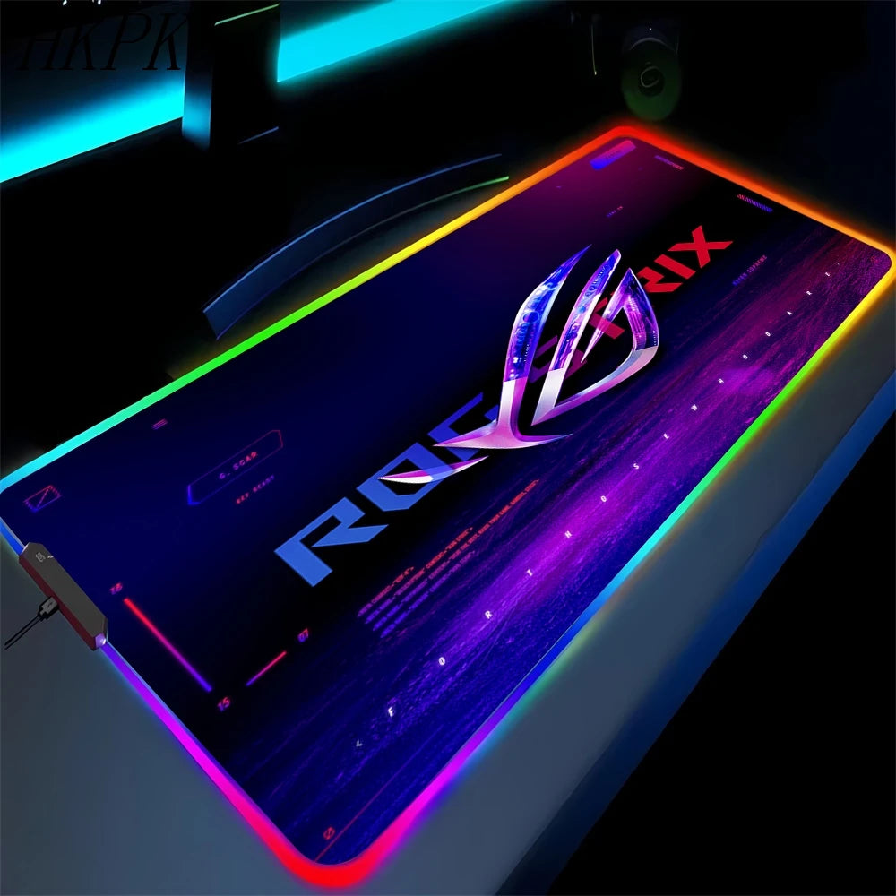 XXL RGB Gaming Desk Mat – LED Backlit Mouse Pad with Wrist Rest