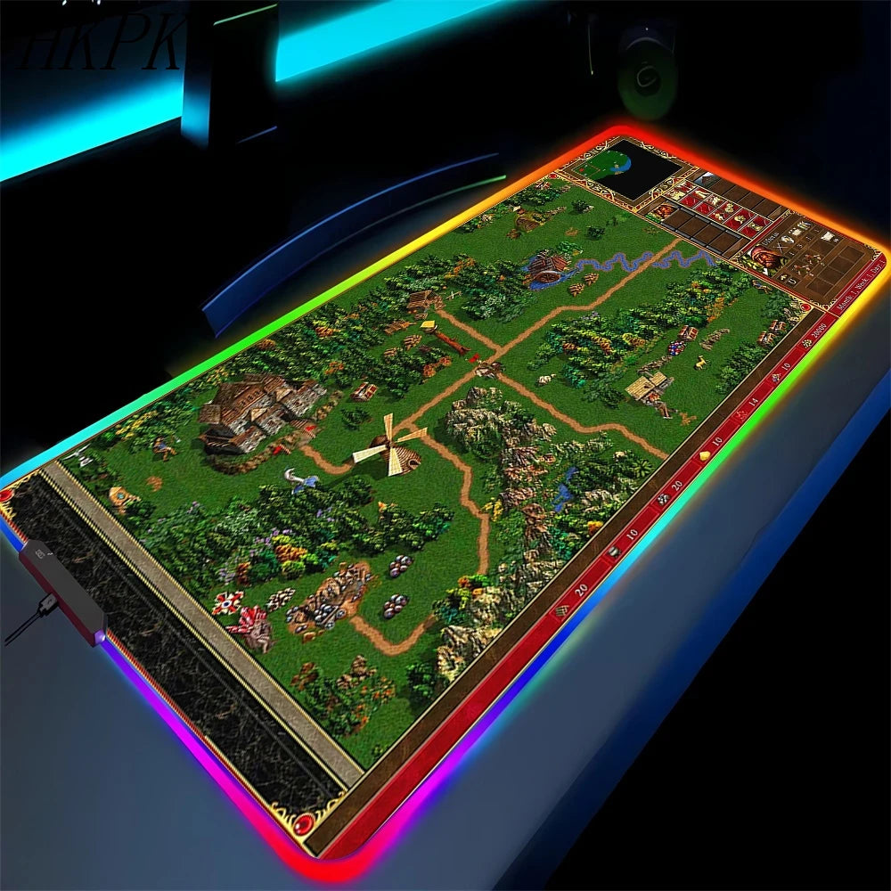 LED Fantasy Map XXL RGB Gaming Mouse Pad 35.4 x 15.7 Inches