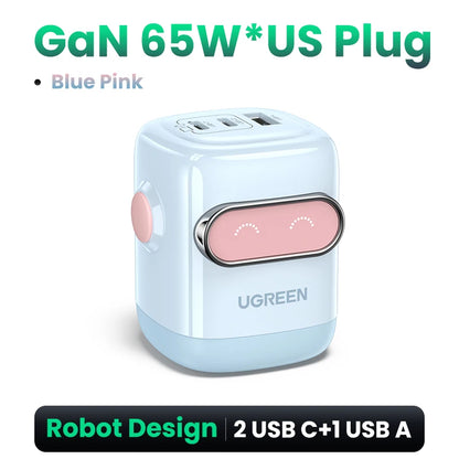 UGREEN GaN Robot Fast Charger | 30W 60W 65W 100W USB-C Power Adapter