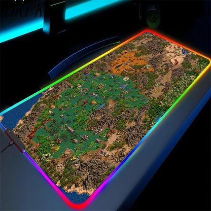 LED Fantasy Map XXL RGB Gaming Mouse Pad 35.4 x 15.7 Inches
